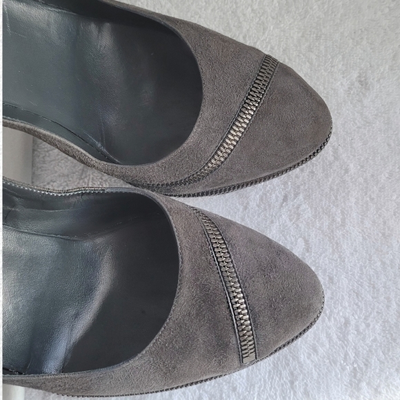 GUCCI Pixie gray suede Pixie Pump zipper platform stiletto heel - Picture 3 of 11